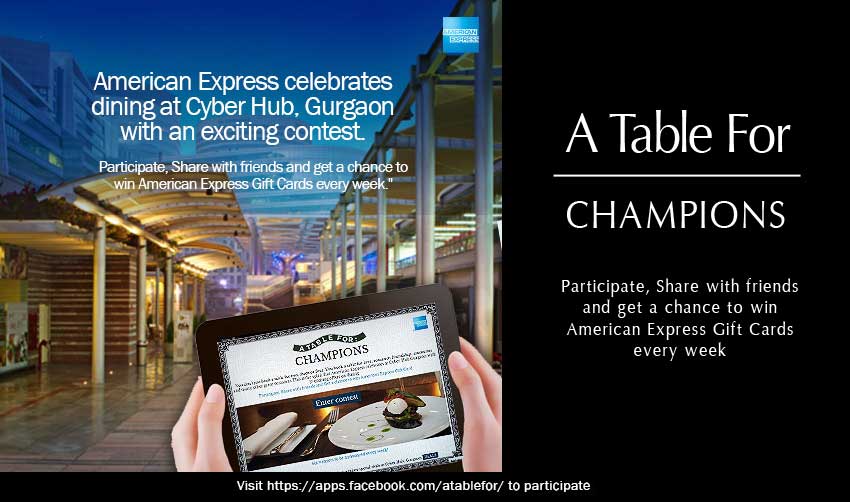 American Express Cyber Hub Gurgaon Atablefor contest
