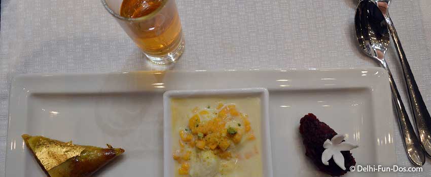 5. Jack Daniel's Tennessee Honey with three desserts - Baklava, Beetroot Halwa and Mango Payesh