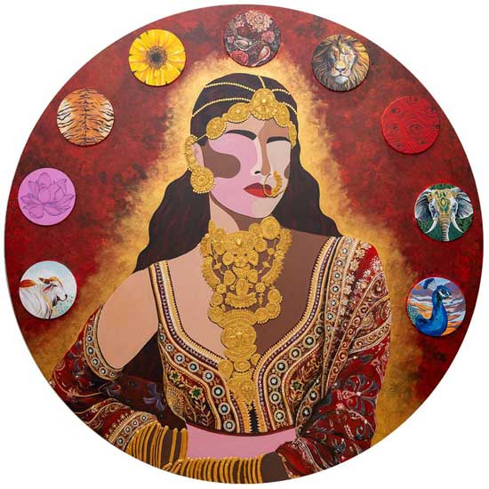 Adishakti, Acrylic on Canvas, 7ft x 7ft