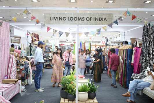 monsoon mélange by living looms of india aga khan hall