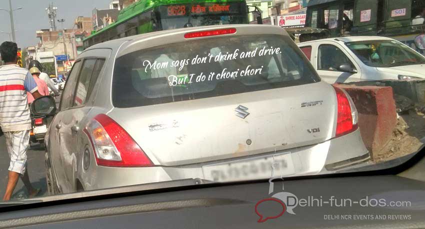 Spotted interesting car stickers in Delhi Gurgaon